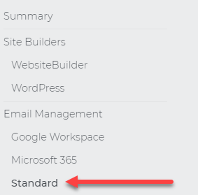 On the left menu, click Standard